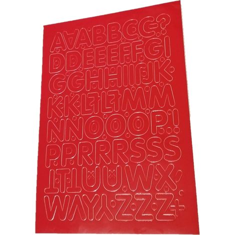 Letras autoadhesivas de papel metalizado de 3,5 cm, color rojo.