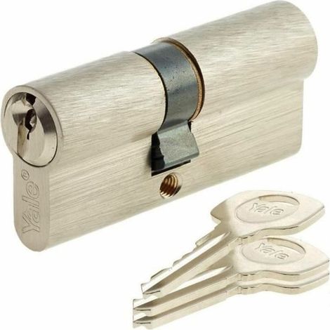 Cylindre de Serrure - YALE - YC500+ - 40x50 mm - 5 Goupilles - 3 Clés - Nickelé (1/5)