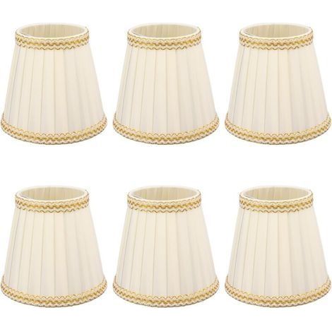 6Pcs Petite Abat-Jour Clip Sur Tambour Abat-Jour en Tissu pour Lustre Bougies Ampoules Accessoires d'éclairage (1/5)