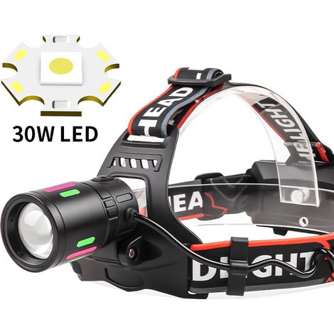 (8083 sans batterie) Lampe frontale laser blanche, lumière puissante, compatible avec le chargement USB. (1/5)