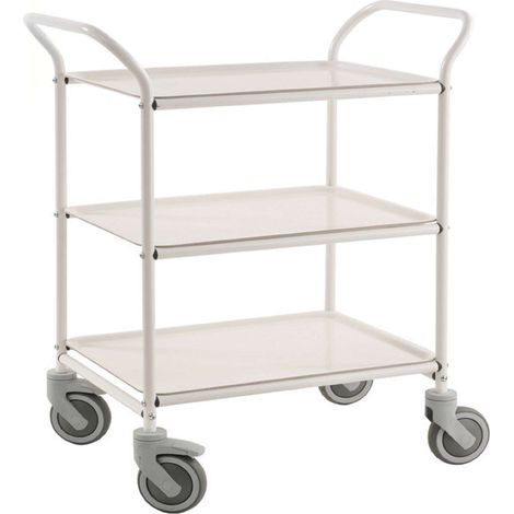 Carrello di servizio con 3 ripiani e freno, Bianco - Kongamek KM1620-VV