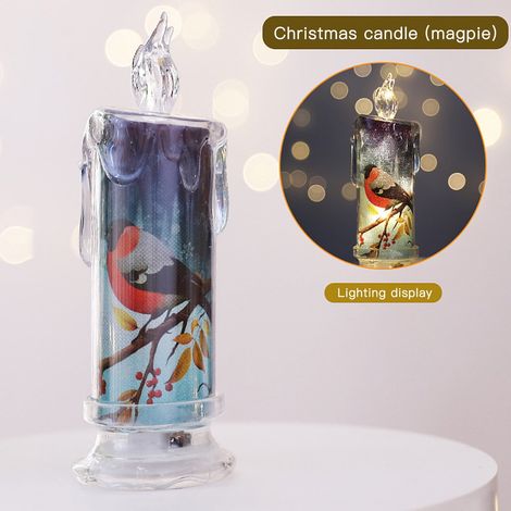 Bougie Led Sans Flamme - Bougie Pillier Électrique à Effet Flamme Vacillante - Décoration Noël Intérieur Extérieur - 1 Pièce (1/5)