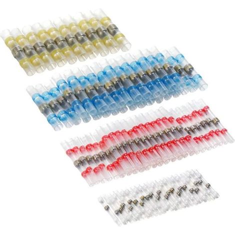 100 PCS Connecteur De Fil De Soudure, Thermorétractable Terminaux Électriques Isolés Électrique Marine Connecteurs De Cuivre U (1/4)