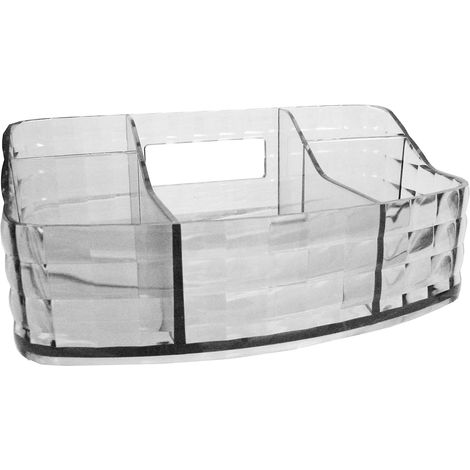 Gedy Glady, Porta Trucchi Trasparente, Dimensioni 7,5 x 18,5 x 10,5 cm e Peso 0,244 kg, Organizzatore Trucchi in Resina, Porta pennelli Trucco con Design R&S, 2 Anni di Garanzia