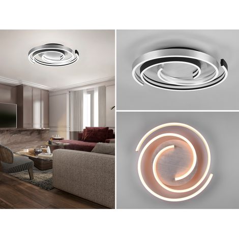 LED Deckenleuchte CAYA flach dimmbar Lichtfarbe einstellbar Silber, Ø 50cm (1/5)