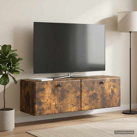 vidaXL Wall-Mounted TV Cabinet 98 x 31 x 30 cm Smoked Oak (1/5)