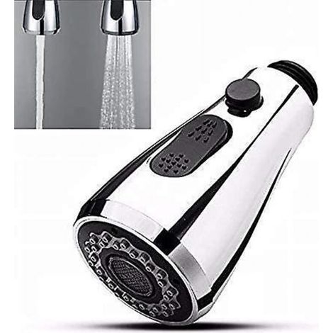 Robinet de cuisine d'évier à pulvérisation rétractable avec bouton d'arrêt, 2 Types de tête universelle pour mitigeur de toilettes, robinet de salle de bains
