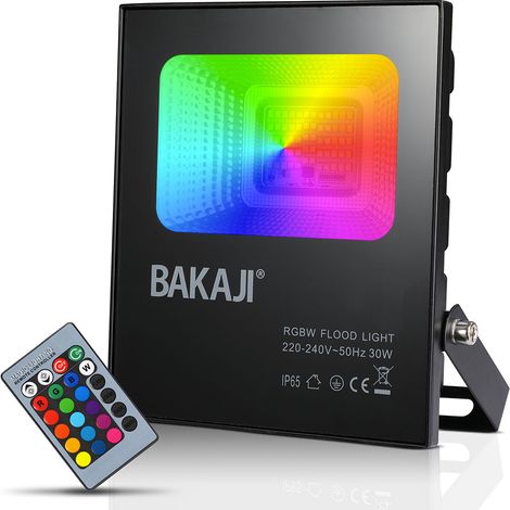 Faro LED RGB 30W Luce Atmosfera Faretto Proiettore Esterno Slim IP65 Telecomando (1/5)