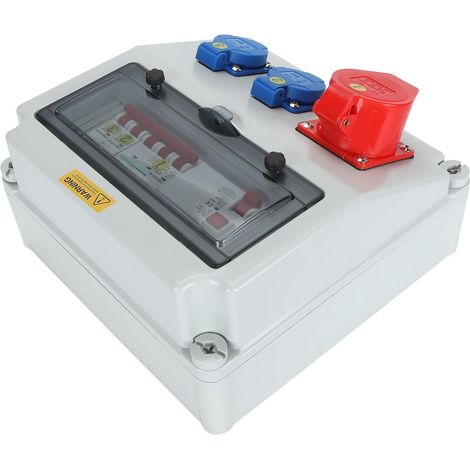 Boîte de Prise Industrielle avec Disjoncteur C16, 2 Cœurs 220-250 V 16 A, 5 Cœurs 380-415 V 16 A, Boîtier électrique étanche avec Protection contre les Surcharges pour Différents (1/5)