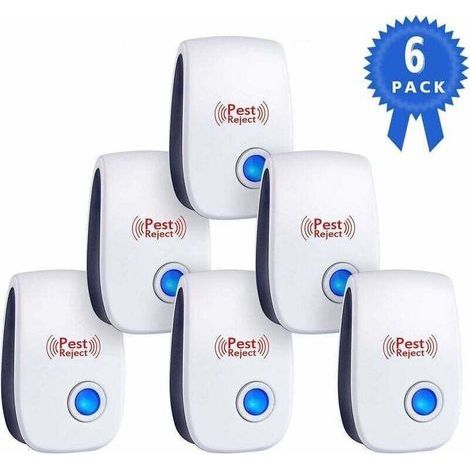 Répulsif Ultrason Souris et Rat - Prise à Double Fréquences Ultrasonique Puissantes - 6 Appareils Repulsif Ultrasons Anti Rongeur,Fouine et Loir - Protection Efficace en