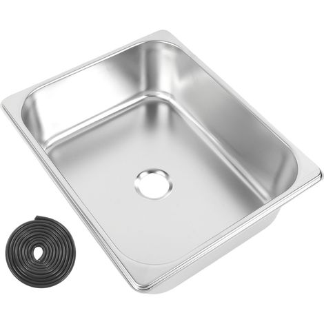 Ortviai Évier Bar en Acier Inoxydable 304 320x260x100 mm avec Evacuation 40 mm pour Camping-Car, Bateau et Cuisine (1/5)