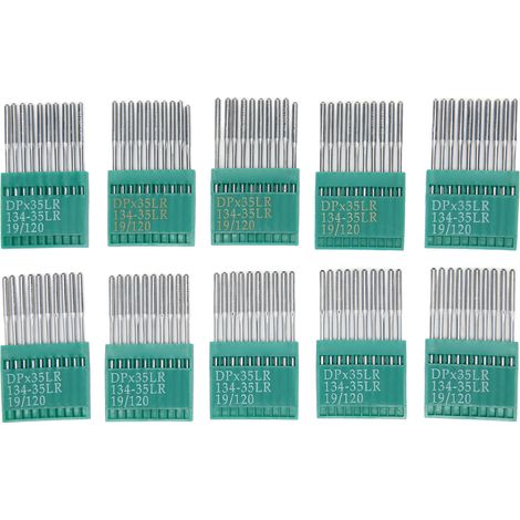 Lot de 100 aiguilles de machine à coudre 120/19, acier inoxydable anti-saut, pour cuir, broderie et travaux DIY