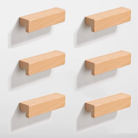 Stück Holzmöbelgriffe, 64 mm Lochabstand, Holzschrankgriffe, für Küche, Kleiderschrank, Kommode (1/5)