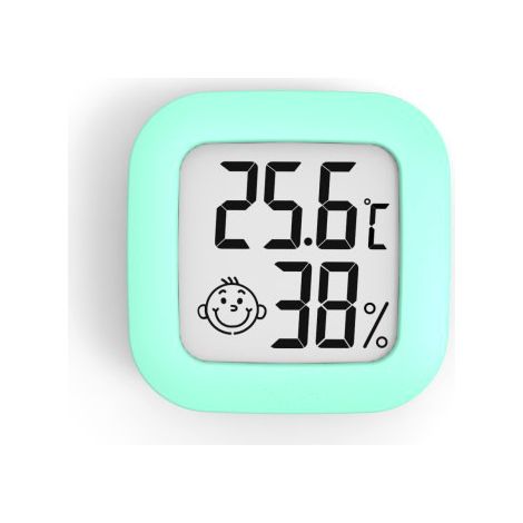 Mini High-Precision Digital Indoor Thermometer Hygrometer, Thermo Hygrometer Comfort Level Indicator (4.3cm4.3cm, green, 1) (1/3)
