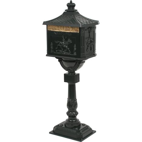 Cassetta postale vintage in alluminio antiruggine a piedi verde 020041553