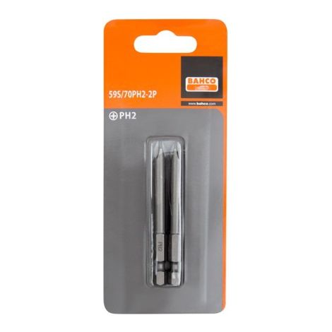 2 PUNTAS 1/4" PH1 70MM - BAHCO