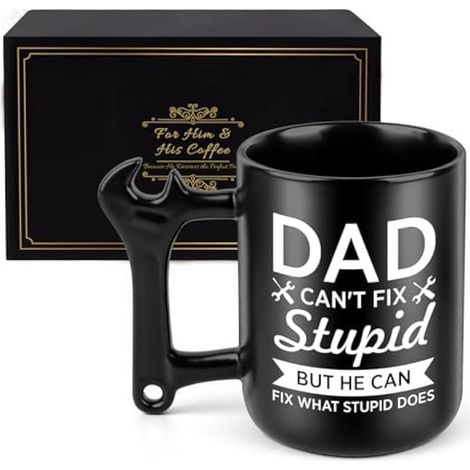 Tasse à café amusante en céramique avec poignée à clé, cadeau de fête des pères, Noël, pour papa, homme, beau-père (1/5)