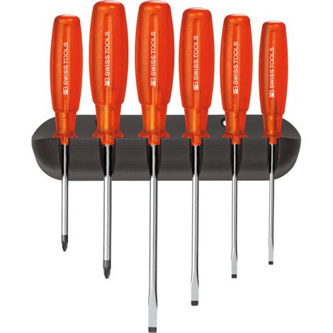PB Swiss Tools Werkstatt-Schraubendreher-Sortiment, Schlitz und Phillips, 6-teilig (1/2)