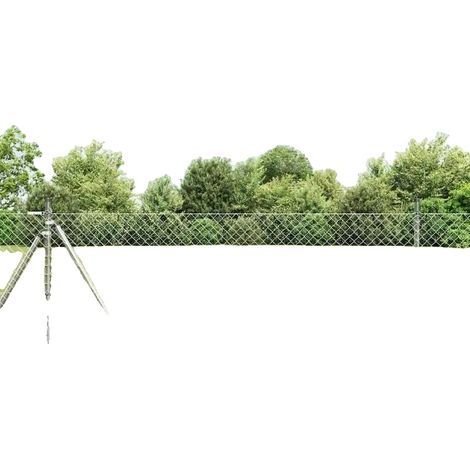 Poste de valla, construcción de acero, fácil montaje, verde militar (1/2)