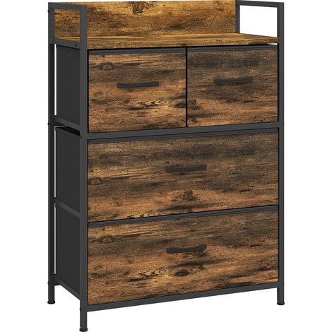 Commode 4 tiroirs HERALD brun et noir (1/5)