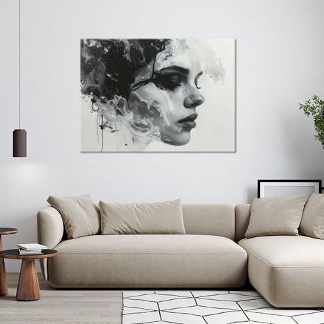 Wandbild Abstraktes Porträt einer Frau in Schwarz-Weiß 60x40 (1/4)