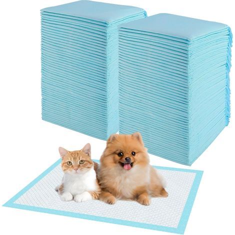 100-teilige Hundebadematte, 33 x 45 cm saugfähige Welpenmatte, Baby-Hundematte mit 6 Lagen für schnelles Trocknen und Geruchsbeseitigung, geeignet für Katzen, Kaninchen, Meerschweinchen (1/5)