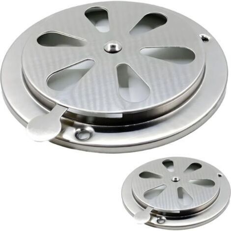 2 PCS Rosette d'aération en Acier Inoxydabl,Grille Ventilation Reglable en Acier Inoxydable,125 mm Grille de Ventilation Rond en Acier Inoxydable,pour Fumoir Bateau Maison Yacht
