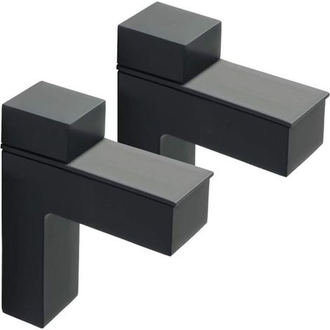 2Pcs Support d'Étagère en Verre Support de Tablette Réglable et Adaptable d'Épaisseu pour Salle de Bain, Fixation Murale à Vis, Finition Noire Mate en Alliage de Zinc (1/4)