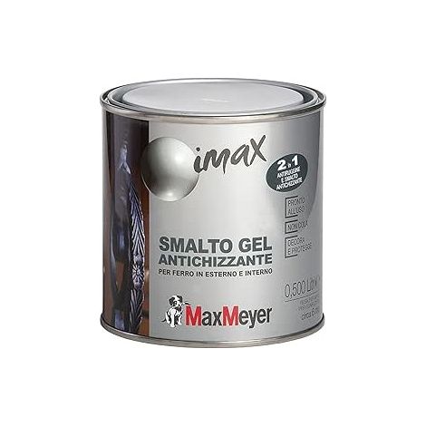 MAX MEYER - IMAX SMALTO DECORATIVO ANTICHIZZANTE 0,5 L GRIGIO GHISA GRANA GROSSA