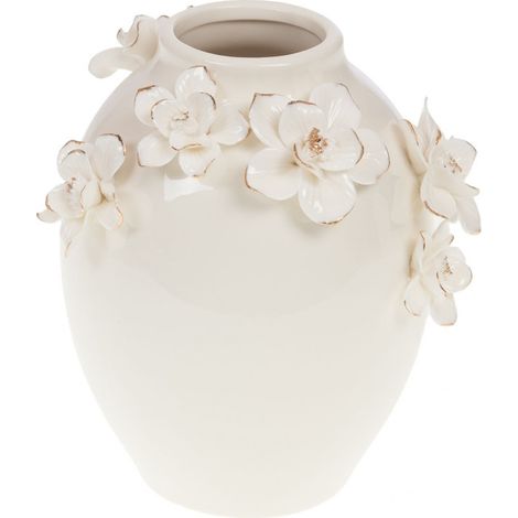 Amadeus - Vase Linéa en céramique blanc H18 cm (1/4)