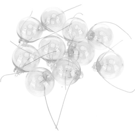 10er-Set dekorative Hängekugeln, wiederverwendbar, befüllbar, transparent, 6 cm, für Weihnachtsfeiern (1/5)