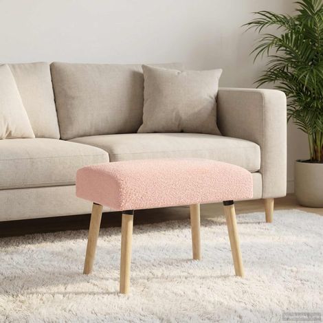 vidaXL banc Uni Rose 60 x 40 x 45 cm Bouclé (1/5)