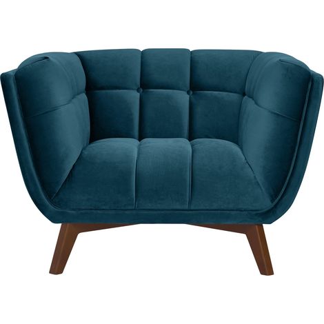 Fauteuil en velours bleu foncé - MONA