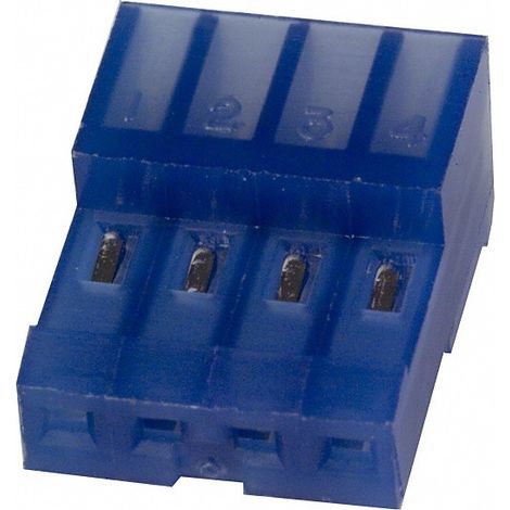 Connettore MTA 100 Femmina 4 Vie Blu per cavo AWG 26