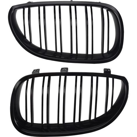 La griglia a doppio rene nera lucida (una coppia) è adatta per Mercedes-Benz Serie 5 E60, E61 e (modelli 2003-2010), presenta un design a doppia barra orizzontale ed è adatta per coupé a due porte.