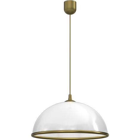 Lampada a sospensione semisferica bianca oro Luminex E27