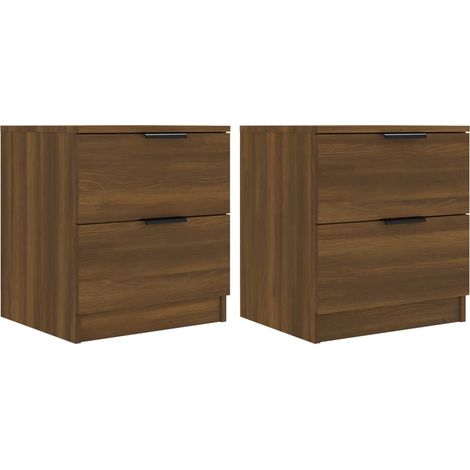 Maison Exclusive - Tables de chevet 2 pcs Chêne marron Bois d'ingénierie (1/5)