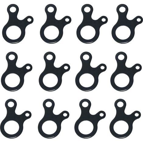 16 pcs Tendeur de Corde en Alliage d'Aluminium, Tendeur de Cordon Tendeur à Trois Trous, Ajusteur Boucle de Corde de Tente, Léger, pour Tente Bâche Randonnée Camping