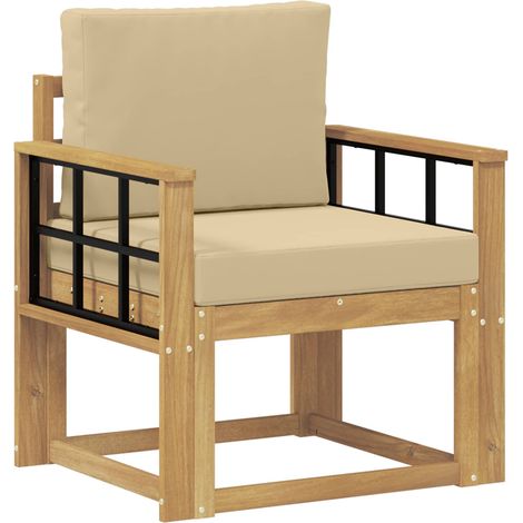 Maison Exclusive - Outdoor-Sofa Polyester Weiß und Beige (1/5)