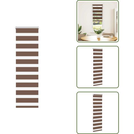 The Living Store Doppelrollo Braun 40x150 cm Stoffbreite 35,9 cm Polyester - Doppelrollo (1/5)