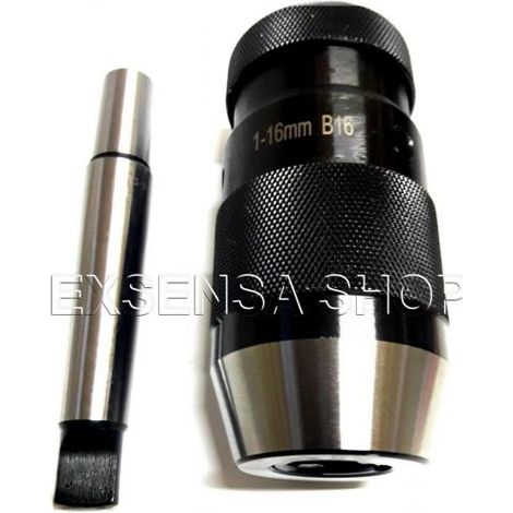 MANDRINO PER TORNIO AUTOSERRANTE ATTACCO MT2/3/4 TRAPANO A COLONNA CON CONDOLO 1-16mm B16 MT2