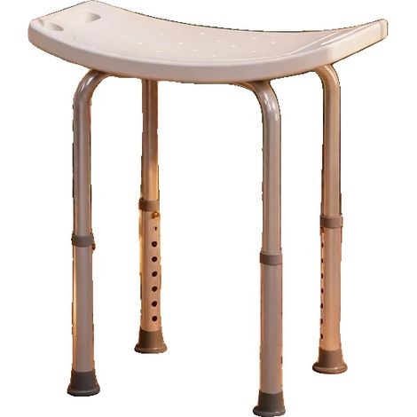 Badehocker, Sitz aus hochdichtem Polyethylen, Höhenverstellbar von 40-50 cm, Unterstützt bis zu 136 kg, Rutschfeste Gummifüße, Werkzeugfreie Montage (1/5)