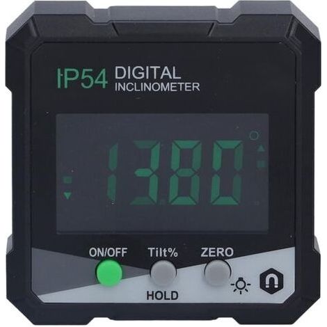 Inclinomètre numérique portable 4x90° avec rétroéclairage LCD, rapporteur numérique, rapporteur magnétique multifonctionnel simple face, mode de mesure relative (1/4)