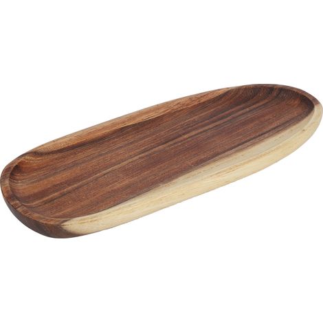 Plateau de rangement en bois irrégulier, organisateur de fruits et de collations, accessoire de table, décoration pour assiette de restauration rapide, 30 x 12 cm (1/5)