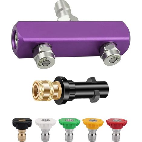 Buse Rotative Pour Nettoyeur Haute Pression, 1/4 Raccord Rapide Buse De Nettoyage à Turbine Rotative, 4000 Psi 276 Bar Pour Le Pistolet Nettoyeur Haute Pression (Violet/Noir) (1/5)