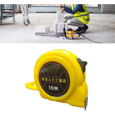 10 m x 25 mm Maßband, rutschfest und stoßfest, präzise Skala, Sicherheitsbremse, tragbar für Holzbearbeitung und Heimwerkerarbeiten. (1/5)