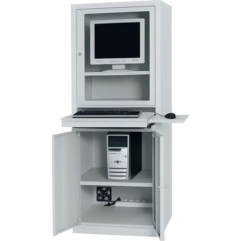 Armadio per computer - Schermo da 24 pollici - Grigio chiaro RAL7035 - W040010001-GC