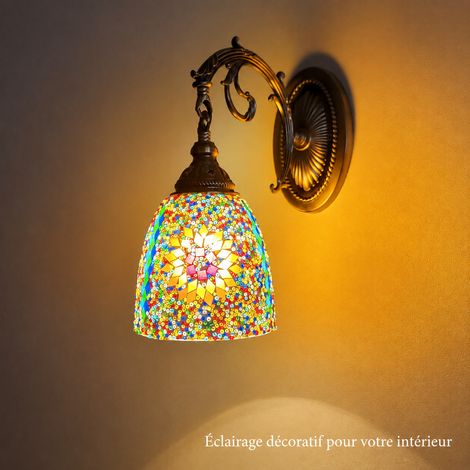 Applique Murale Rétro Jaune Coloré Modèle Filaire à Raccordement Électrique 23 × 23 × 25 cm 1,8 kg – Livraison gratuite