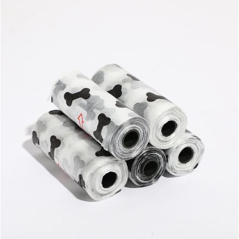 Sacs pour le nettoyage extérieur lors des promenades canines, format rouleau pratique (5 rouleaux,15 sacs par rouleau) (1/2)