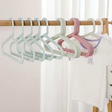 20pcs Children's Clothes Hanger Baby Baby Plastic Small Clothes Hanger Clothes Support Without Trace Children's Clothes Drying Rack Household Mult (1/5)